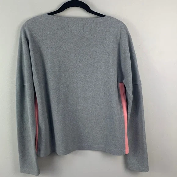 Dudley Stephens Tuckernuck Gray and Pink Long Sleeve Color Block Top - Picture 3 of 7